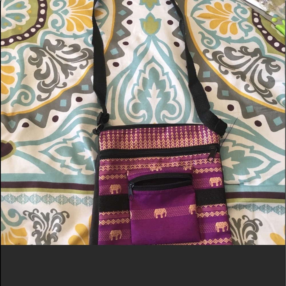 Indian cross body purse with large pockets